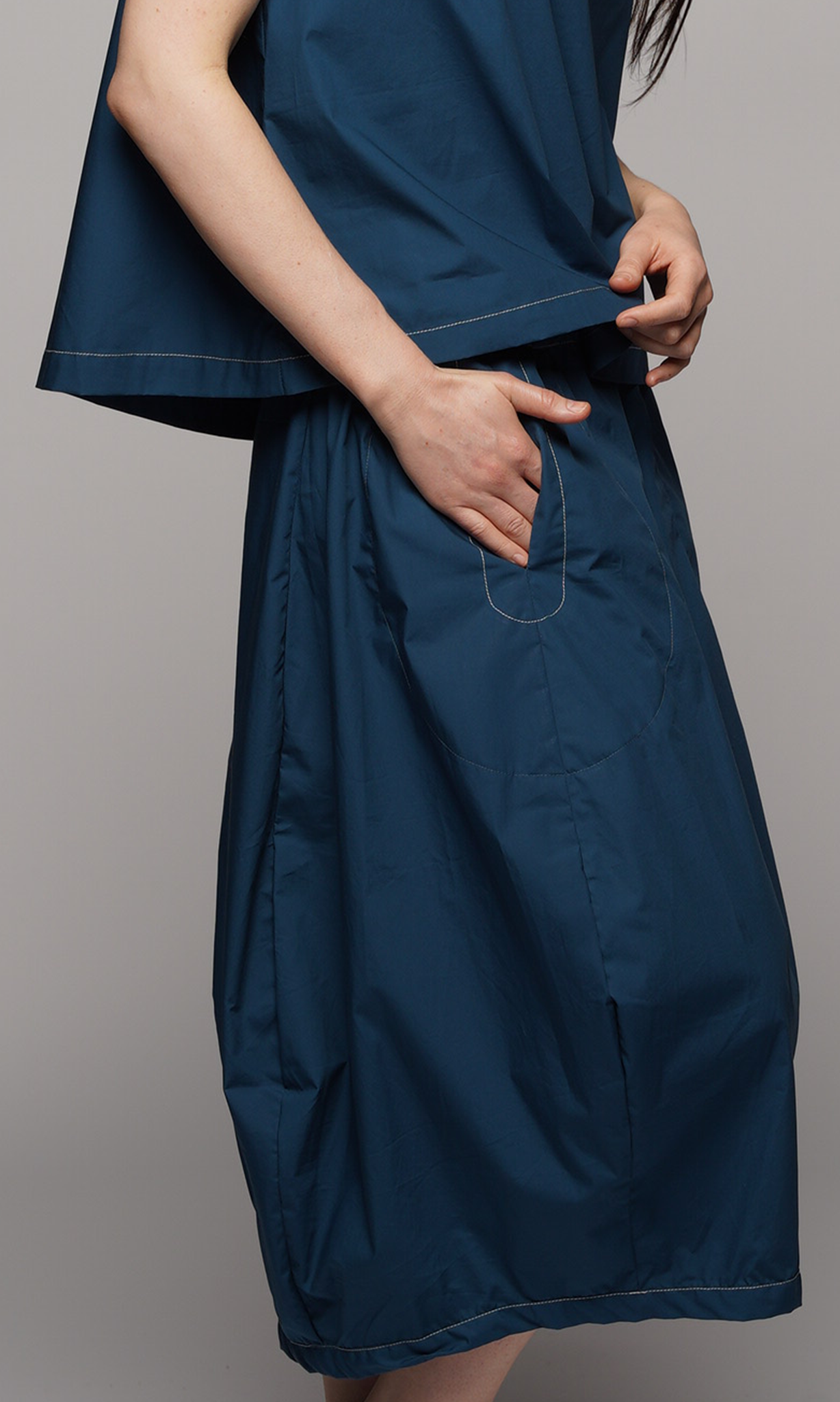Kaari Skirt Petrol - Muse Linen Clothing